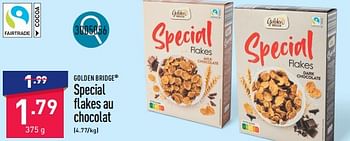 Promoties Special flakes au chocolat - Golden Bridge - Geldig van 13/05/2024 tot 19/05/2024 bij Aldi