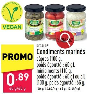 Promoties Condiments marinés - Regalo - Geldig van 13/05/2024 tot 19/05/2024 bij Aldi