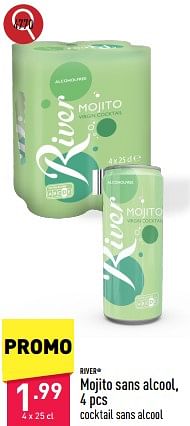 Promoties Mojito sans alcool - River - Geldig van 13/05/2024 tot 19/05/2024 bij Aldi