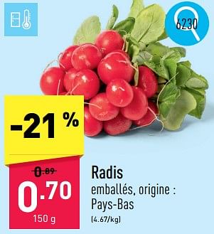 Promoties Radis - Huismerk - Aldi - Geldig van 13/05/2024 tot 19/05/2024 bij Aldi