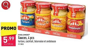Promotions Sauces - Devos Lemmens - Valide de 13/05/2024 à 19/05/2024 chez Aldi