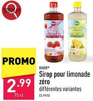 Promotions Sirop pour limonade zéro - River - Valide de 13/05/2024 à 19/05/2024 chez Aldi