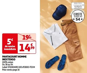 Promoties Pantacourt homme inextenso - Inextenso - Geldig van 07/05/2024 tot 21/05/2024 bij Auchan
