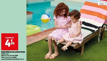 Promoties Robe bébé ou fille inextenso - Inextenso - Geldig van 07/05/2024 tot 21/05/2024 bij Auchan