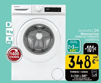 Promoties Daewoo wasmachine wm014t1wb0fr - Daewoo - Geldig van 07/05/2024 tot 18/05/2024 bij Cora
