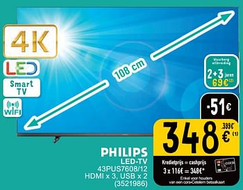 Promotions Philips led-tv 43pus7608-12 - Philips - Valide de 07/05/2024 à 18/05/2024 chez Cora