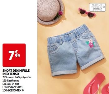 Promotions Short denim fille inextenso - Inextenso - Valide de 07/05/2024 à 21/05/2024 chez Auchan Ronq