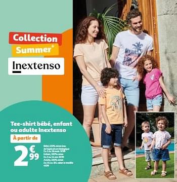 Promotions Tee-shirt bébé, enfant ou adulte inextenso - Inextenso - Valide de 07/05/2024 à 21/05/2024 chez Auchan Ronq