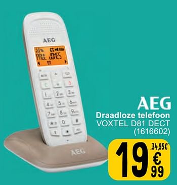 Promotions Aeg draadloze telefoon voxtel d81 dect - AEG - Valide de 07/05/2024 à 18/05/2024 chez Cora