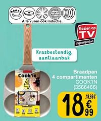 Braadpan 4 compartimenten cook’in-Huismerk - Cora