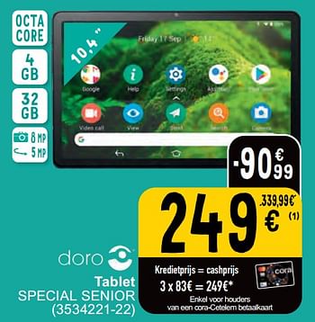 Promotions Doro tablet special senior - Doro - Valide de 07/05/2024 à 18/05/2024 chez Cora