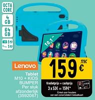 Promoties Lenovo tablet m10 + kids bumper - Lenovo - Geldig van 07/05/2024 tot 18/05/2024 bij Cora