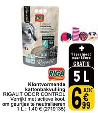 Klontvormende kattenbakvulling rigalit odor control-Riga