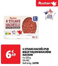 4 steaks hachés pur boeuf façon bouchère auchan-Huismerk - Auchan