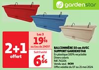 Balconnière 50 cm avec support gardenstar-GardenStar