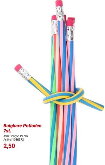 Promoties Buigbare potloden - Huismerk - Lobbes - Geldig van 01/03/2024 tot 31/05/2024 bij Lobbes