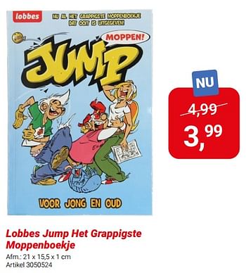Promoties Lobbes jump het grappigste moppenboekje - Huismerk - Lobbes - Geldig van 01/03/2024 tot 31/05/2024 bij Lobbes