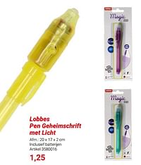 Lobbes pen geheimschrift met licht-Huismerk - Lobbes