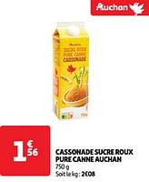 Promotions Cassonade sucre roux pure canne auchan - Produit Maison - Auchan Ronq - Valide de 07/05/2024 à 13/05/2024 chez Auchan Ronq