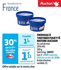Fromage à tartiner fouetté nature auchan-Huismerk - Auchan