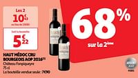 Promoties Haut médoc cru bourgeois aop 2016 - Rode wijnen - Geldig van 07/05/2024 tot 13/05/2024 bij Auchan