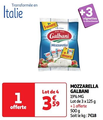 Promoties Mozzarella galbani - Galbani - Geldig van 07/05/2024 tot 13/05/2024 bij Auchan