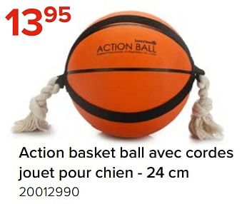 Promoties Action basket ball avec cordes jouet pour chien - Beeztees - Geldig van 03/05/2024 tot 09/06/2024 bij Euro Shop
