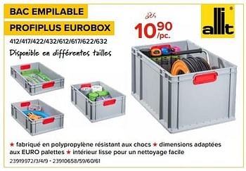 Promotions Bac empilable profiplus eurobox - Allit - Valide de 03/05/2024 à 09/06/2024 chez Euro Shop