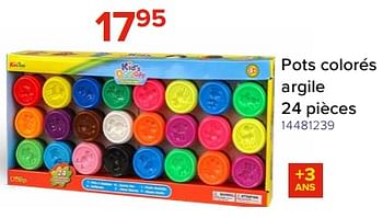 Promoties Pots colorés argile 24 pièces - Kid's Dough - Geldig van 03/05/2024 tot 09/06/2024 bij Euro Shop