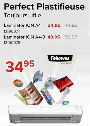 Promoties Laminator ion a4 - Fellowes - Geldig van 03/05/2024 tot 09/06/2024 bij Euro Shop