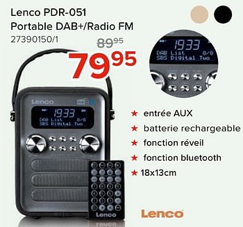 Promoties Lenco pdr-051 portable dab+-radio fm - Lenco - Geldig van 03/05/2024 tot 09/06/2024 bij Euro Shop
