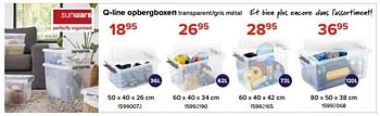 Promoties Q-line opbergboxen transparent-gris métal - Sunware - Geldig van 03/05/2024 tot 09/06/2024 bij Euro Shop