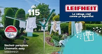 Promoties Sèchoir parapluie linomatic easy - Leifheit - Geldig van 03/05/2024 tot 09/06/2024 bij Euro Shop