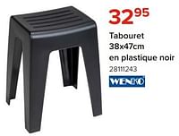 Promotions Tabouret en plastique noir - Wenko - Valide de 03/05/2024 à 09/06/2024 chez Euro Shop