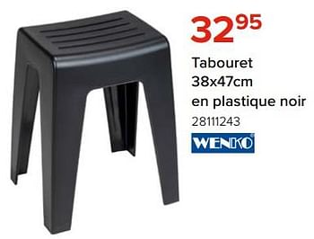 Promoties Tabouret en plastique noir - Wenko - Geldig van 03/05/2024 tot 09/06/2024 bij Euro Shop