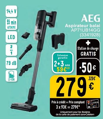 Promoties Aeg aspirateur balai ap71ub14gg - AEG - Geldig van 07/05/2024 tot 18/05/2024 bij Cora