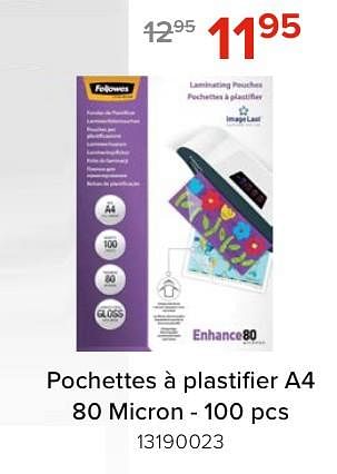 Promotions Pochettes à plastifier a4 - Fellowes - Valide de 03/05/2024 à 09/06/2024 chez Euro Shop