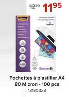 Promotions Pochettes à plastifier a4 - Fellowes - Valide de 03/05/2024 à 09/06/2024 chez Euro Shop
