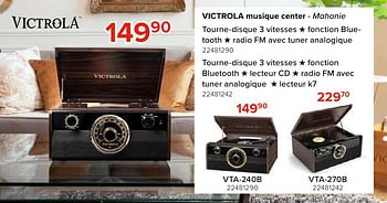 Promotions Victrola musique center - mahonie tourne-disque 3 vitesses - Victrola - Valide de 03/05/2024 à 09/06/2024 chez Euro Shop