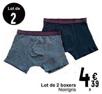 Promotions Lot de 2 boxers - Produit maison - Cora - Valide de 07/05/2024 à 18/05/2024 chez Cora