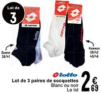 Promotions Lot de 3 paires de socquettes - Lotto - Valide de 07/05/2024 à 18/05/2024 chez Cora