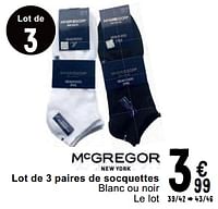 Promotions Lot de 3 paires de socquettes - Mc Gregor - Valide de 07/05/2024 à 18/05/2024 chez Cora