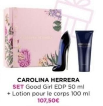 Promoties Carolina herrera set good girl edp + lotion pour le corps - Carolina Herrera - Geldig van 06/05/2024 tot 12/05/2024 bij ICI PARIS XL