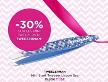 Promoties Tweezerman mini slant tweezer lisbon sea - Tweezerman - Geldig van 06/05/2024 tot 12/05/2024 bij ICI PARIS XL