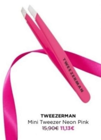 Promoties Tweezerman mini tweezer neon pink - Tweezerman - Geldig van 06/05/2024 tot 12/05/2024 bij ICI PARIS XL