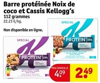 Promotions Barre protéinée noix de coco et cassis kellogg’s - Kellogg's - Valide de 07/05/2024 à 12/05/2024 chez Kruidvat