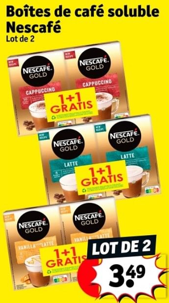 Promoties Boîtes de café soluble nescafé - Nescafe - Geldig van 07/05/2024 tot 12/05/2024 bij Kruidvat