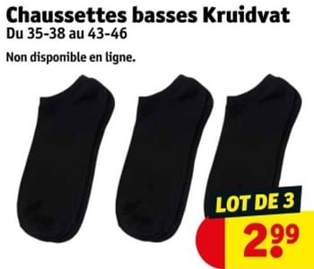 Promoties Chaussettes basses kruidvat - Huismerk - Kruidvat - Geldig van 07/05/2024 tot 12/05/2024 bij Kruidvat