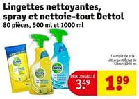 Promotions Détergent éclat de citron - Dettol - Valide de 07/05/2024 à 12/05/2024 chez Kruidvat