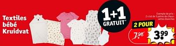 Promoties Lot de 3 paires de chaussettes blanches - Huismerk - Kruidvat - Geldig van 07/05/2024 tot 12/05/2024 bij Kruidvat